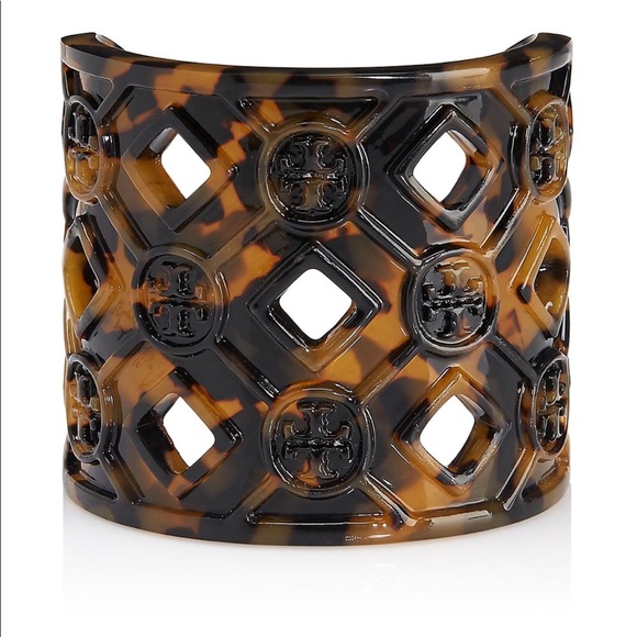 Tory Burch Jewelry - Tory Burch Signature Cut Out Resin Tortoise Cuff